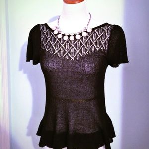 Adorable black knit top